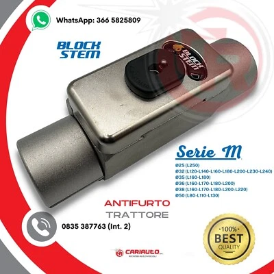 Antifurto Meccanico Trattori BLOCK STEM Diametro Ø25 Ø32 Ø35 Ø36 Ø38 Lunghezze M - Imagen 1 de 4