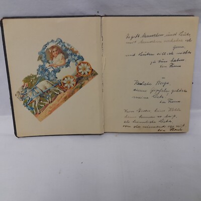 Poesiealbum 1937 - 1946 48 Seiten geschrieben gemalt gezeichnet +Glanzbilder