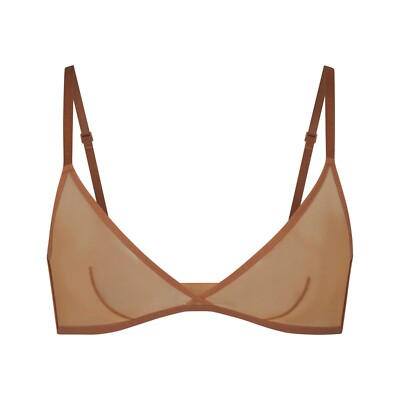 SKIMS Ultra Fine Mesh Triangle Bralette Bra Wireless poppy