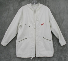 Vintage Pepperone Jacket Womens Small Western Zip Hooded Lightweight Chore White