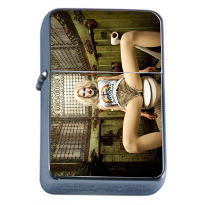 Brooklyn Pin Up Girls D9 Flip Top Oil Lighter Wind Resistant 