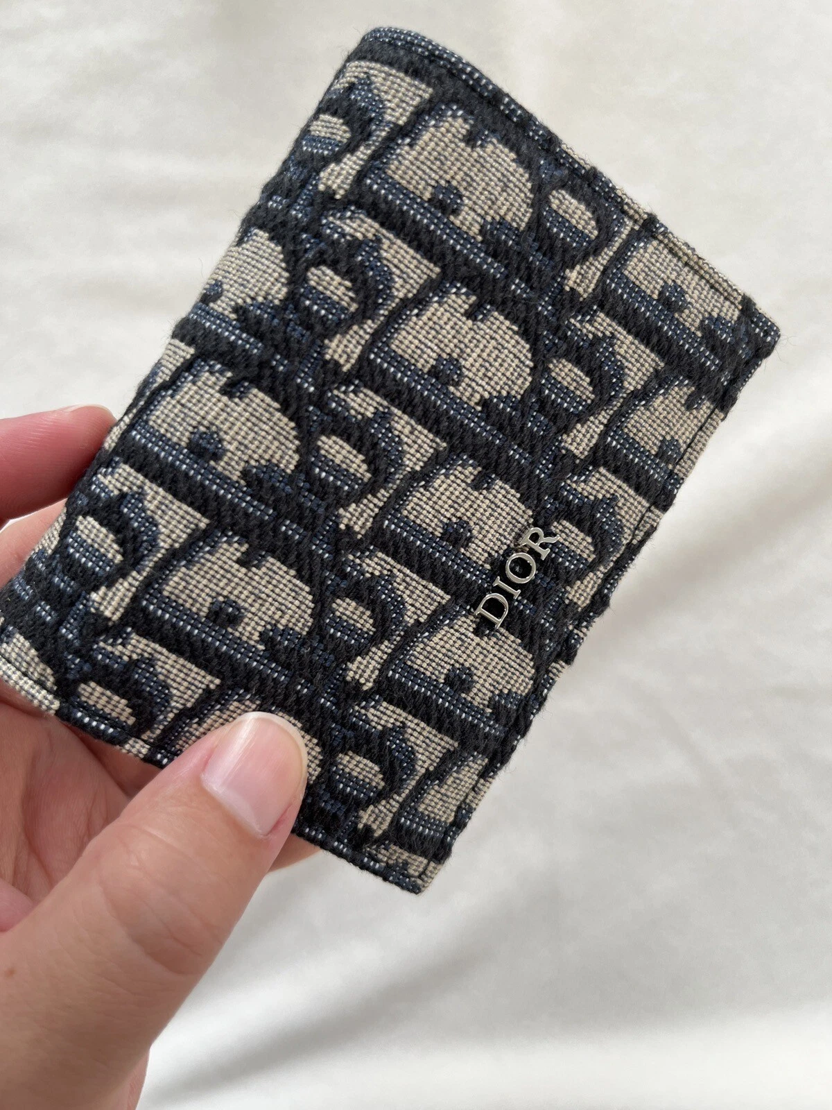 Porte carte de visite homme Dior jacquard oblique