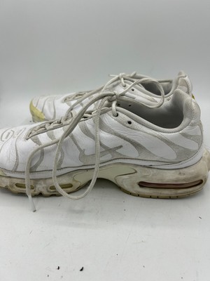 Nike Air Max Plus TN Triple White Leather Mens Size 11.5 Sneakers AJ2029-100  | eBay