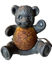 Teddy Bear Lamp Metal Glass Tested Night Light Excellent Condition Lights Up EUC