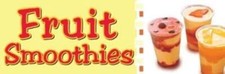 Fruit Smoothies  Vinyl Banner w/ Grommets  2.5  H x 6  W