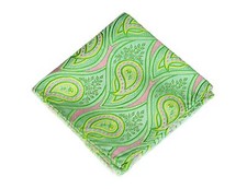 Lord R Colton Masterworks Pocket Square - Santiago Pearl Green Silk 75 New