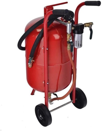 Portable 10 Gallon Pressurized Abrasive Air Sandblaster Sand Blaster W/Nozzle - Picture 4 of 4