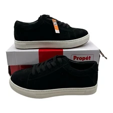 Propet Kenji Shoes Men's Size 8 W (E) Black Suede Durocloud Sneakers MCA152S