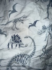 Pottery Barn Kids Flat Full Sheet Dinosaur Bones Glow In Dark organic Cotton