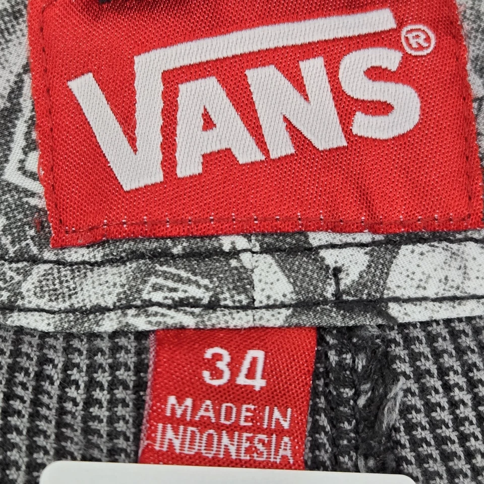 Vans мужчин шорты 34 серый логотип вышивка чек 11» внутренний шов Y2K коньков - Изображение 3 из 4