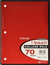 Top Flight 1-Subject Notebook, College Rule