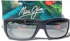 Maui Jim Wassup Polarized ST Glass Black Woodgrain Sunglass Gray Len MJ 123-02W 