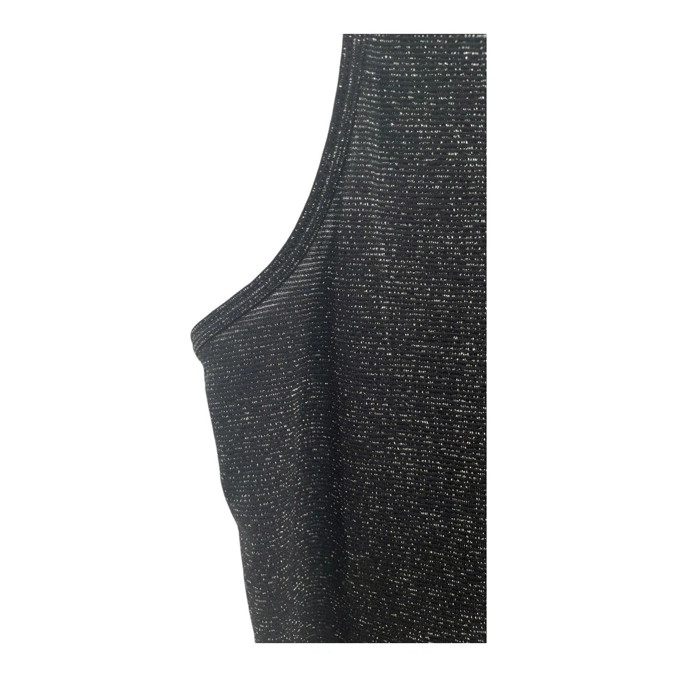 Camiseta sin mangas Jennifer Lopez negra brillante cami metálica Y2K glamcore ropa de club nocturno fiesta Foto 4 de 4