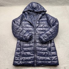 SWISS TECH Womens Large 12-14 Hooded Full-Zip Blue Puffer Jacket SW33100077030