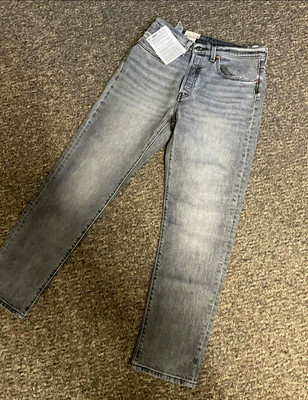 Levi's 501 Herren Jeans Grau Cropped Denim Five-Pocket W30 L32