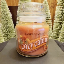 Extreme RARE Yankee Candle Cozy Cabin 13oz Retired Single Wick Swirl Coll. VHTF!