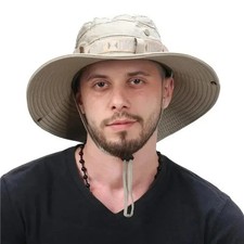 Boonie Bucket Hats Outdoor Fishing Hunting Wide Brim Mesh Camo Safari Sun Cap
