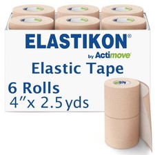 ELASTIKON by Actimove Elastic Athletic Tape 4in x 2.5yd 6 Rolls Support Sprains