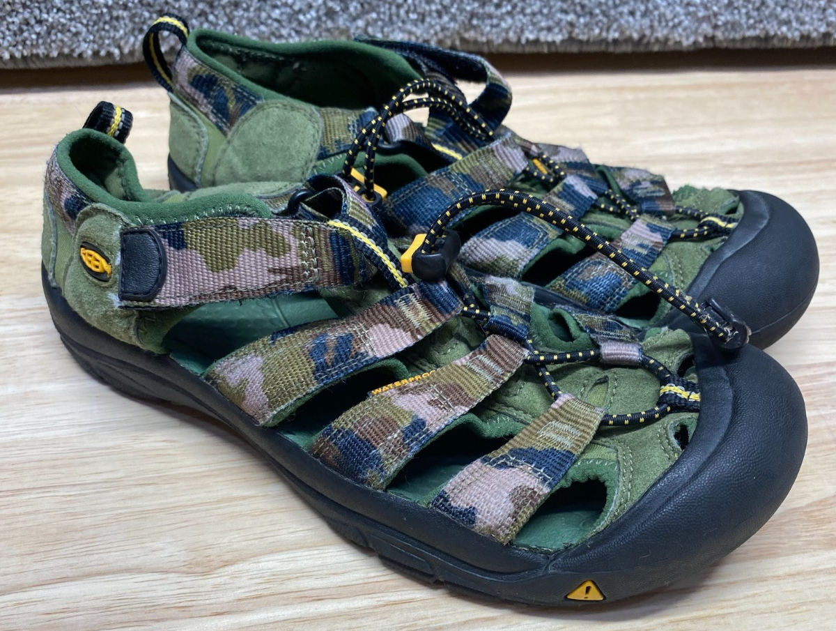 Sandali Keen US 5 EU 38 verdi mimetici Newport H2 impermeabili trail 1006539