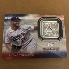 2021 Topps 70th Anniversary Manufactured Logo Patches Clayton Kershaw #70LP-CK