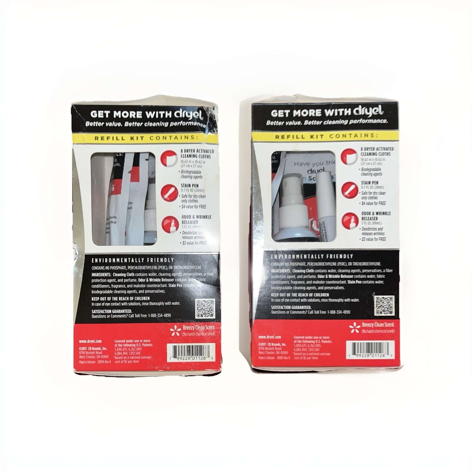 2 x Dryel At Home Dry Cleaner Refill Kits 16 Loads - New, Dented Box