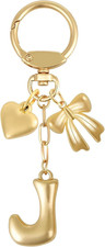 Gold Initial Letter Keychain for Women, Fashion Bubble Letter A-Z Bag Charm for