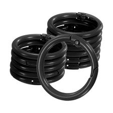 12-Pack Metal Spring O Rings, 1" Zinc Alloy Keyring Buckle Black 