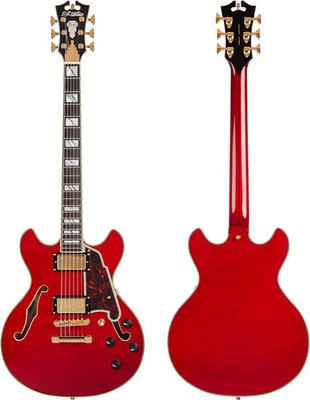 D'Angelico Excel Mini DC Semi-hollow Electric Guitar - Trans