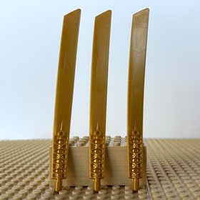 LEGO Ninjago, Snakes: 3 Pearl Gold Sword Blades 16L, 98135, 9449, RAIDER, 2012