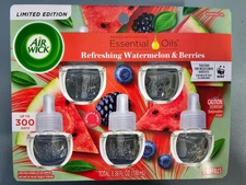 Air Wick Plug-In Scented Oil Air Freshener Refills Watermelon and Berries, 5 ct