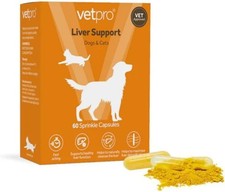 Vetpro Liver Support Supplement Sprinkle Capsules for Cats & Dogs
