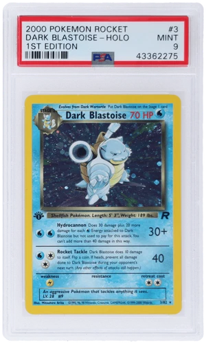 2000 Pokemon Team Rocket Dark Blastoise 1st Edition Holo #3 PSA 9