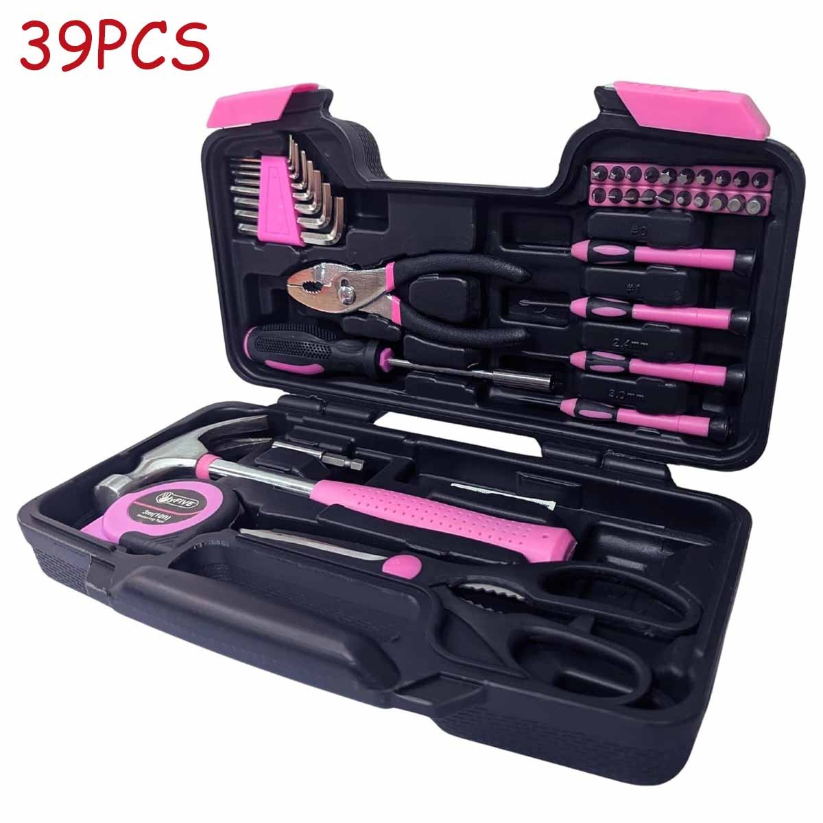 39pc Pink Home DIY Repair Tool Kit Set for Women Ladies Starter Basic Hand - Image 3