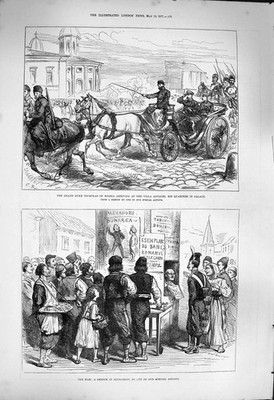 Alter antiker Druck 1877 Großherzog Nikolaus Villa Antachi Galatz Bukarest 19.