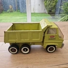 Vintage 1970s Tonka Hydraulic Dump Truck Model 2585 - Lime Green Pressed Steel