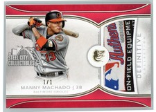 Manny Machado 2018 Topps Definitive Collection Red Helmet Relic MLB Logo 1/1