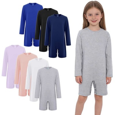 US~ Adaptive Clothing for Kids with Special Needs Romper Button Closure Jumpsuit