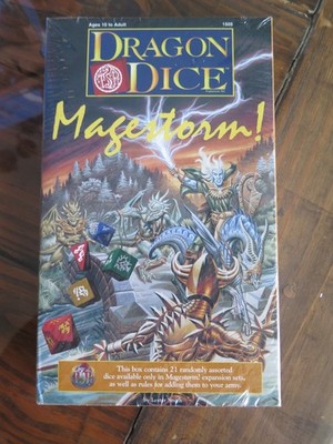 DRAGON DICE MAGESTORM! EXPANSION SET SEALED NEW BOX 21 ASSORTED DICE RULES TSR