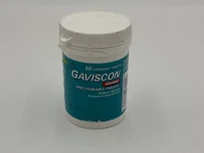 GAVSCON ADVANCED Mint 60 Chewable Tablets Exp. 05/2026 ~Lasting Heartburn Relief