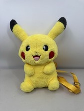 Pokemon Pikachu Plush Backpack Shoulder Bag W/ Zipper Adjustable Straps