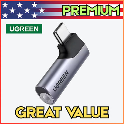 UGREEN USB C to 3.5mm Audio Adapter 90° Type-C Headphone Jack AUX Converter
