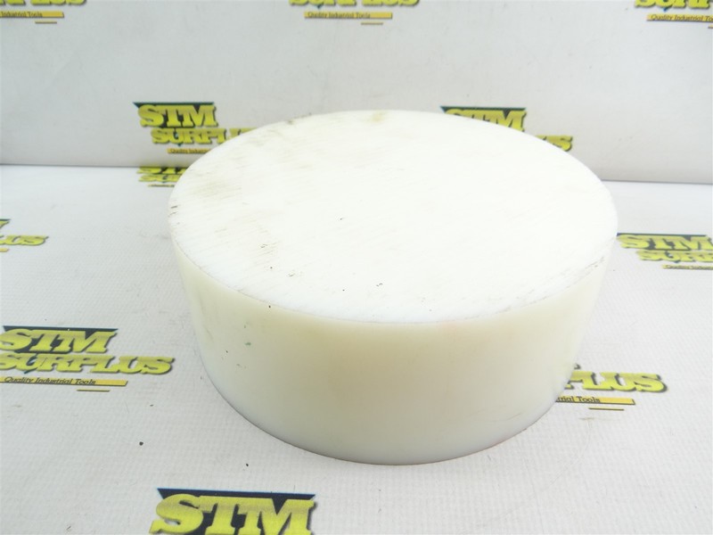 7LB PIECE OF NYLON MACHINABLE PLASTIC ROUND STOCK 8-1/2" DIA X 3" LONG