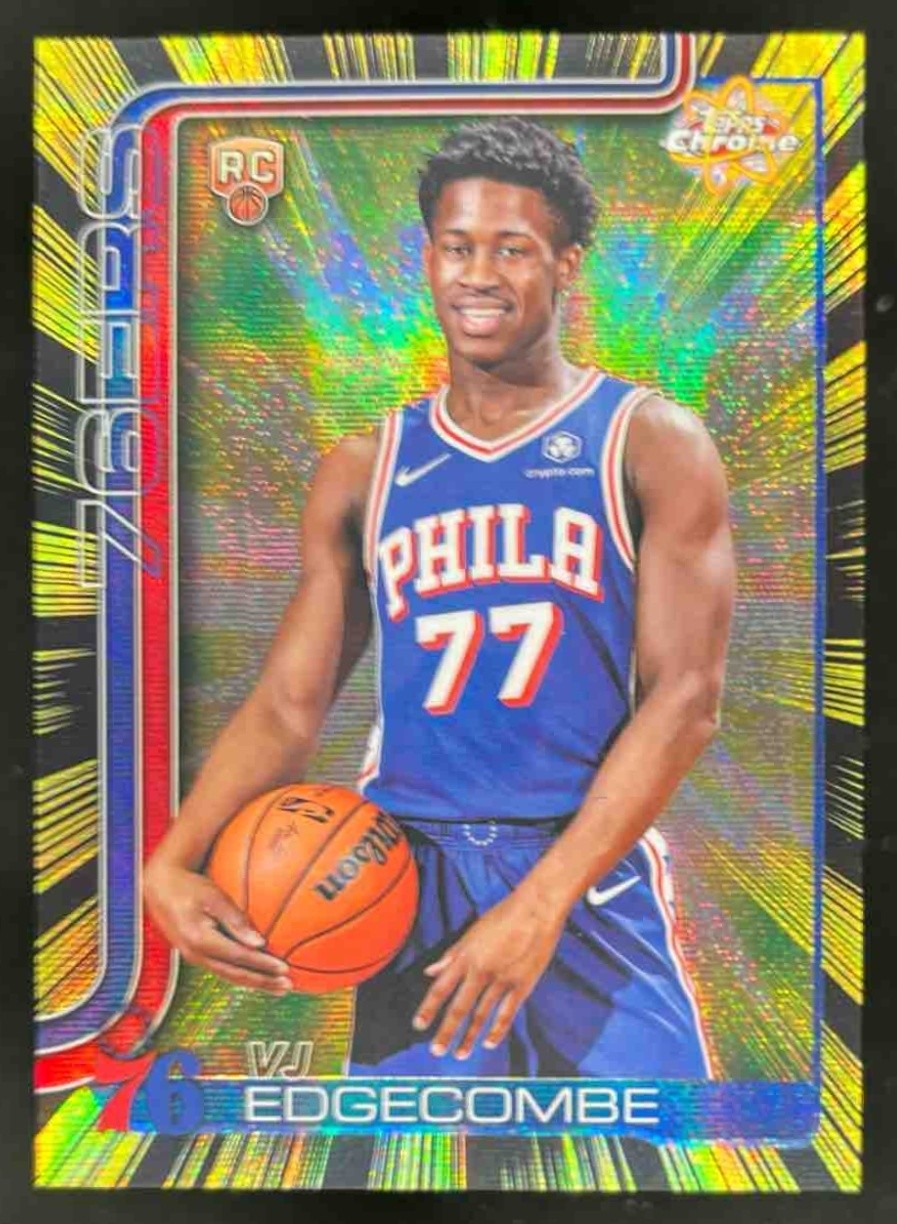 2025-26 Topps Chrome VJ Edgecombe Radiating Rookie #RR-3 Philadelphia 76ers
