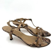 Stuart Weitzman Animal Print T-Strap Heeled Sandals Heels Size 10