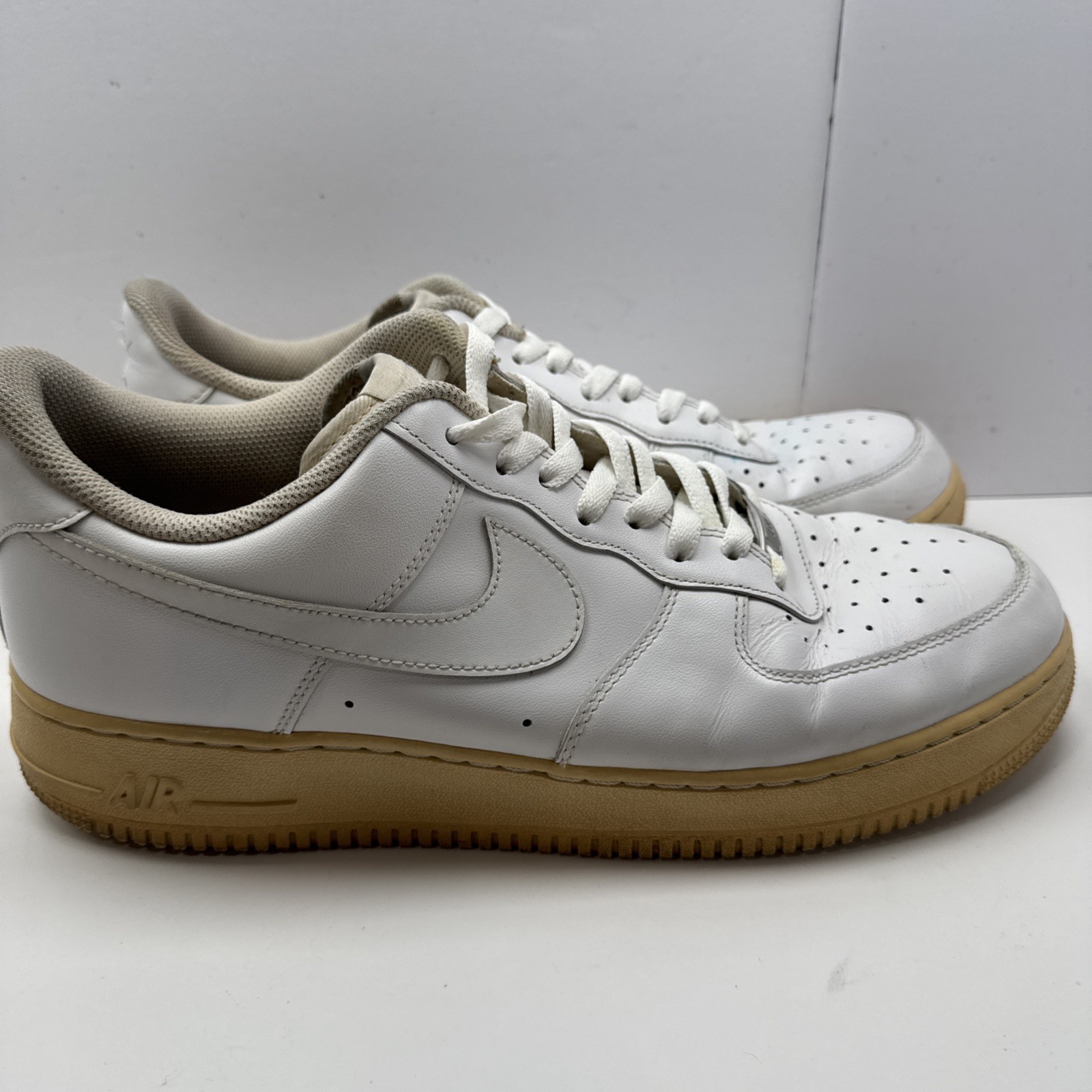 SAOLA Nike Taglia 13 Sneakers Uomo Air Force 1 '07 Tripla Suola Gomma Bianca 315122 111