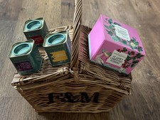 F&M Fortnum & Mason medium Huntsman Wicker Hamper Picnic  Storage Basket