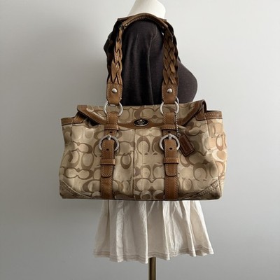 VTG Coach Chelsea Optic Signature Turn Lock Satchel 10995 Large