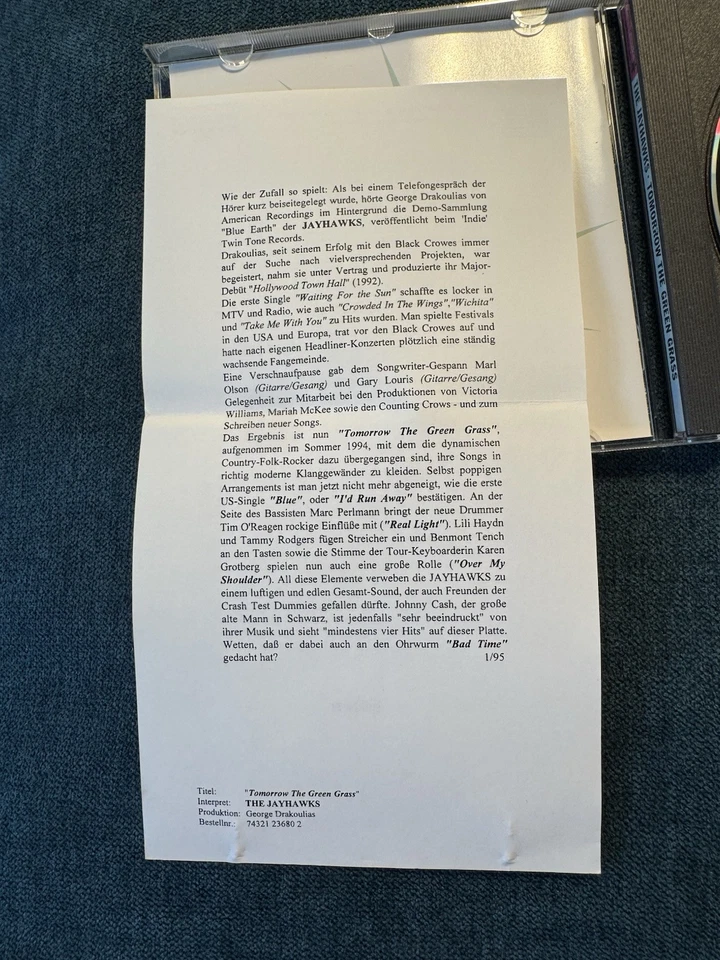 The Jayhawks Tomorrow The Green Grass (1995) Maxi CD Europa - Bild 2 von 4