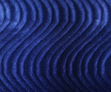 Wave Swirl Flocking Velvet Upholstery Fabric 60" 19 60 Inches, Royal Blue