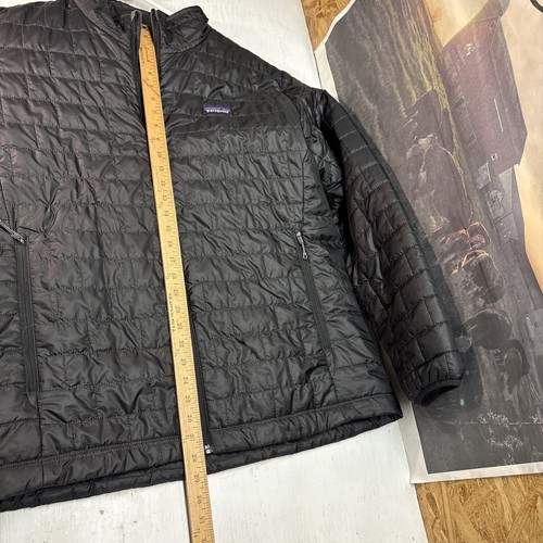 Chaqueta Patagonia Nano Puff Negra Acolchada Primaloft Cremallera Completa XL Hombres Bordada - Imagen 11 de 12